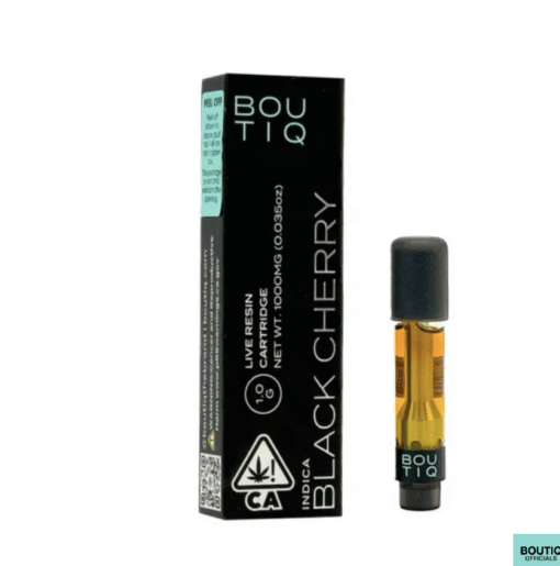 Boutiq Carts Black Cherry – Live Resin Cartridge 1-Gram (indica)